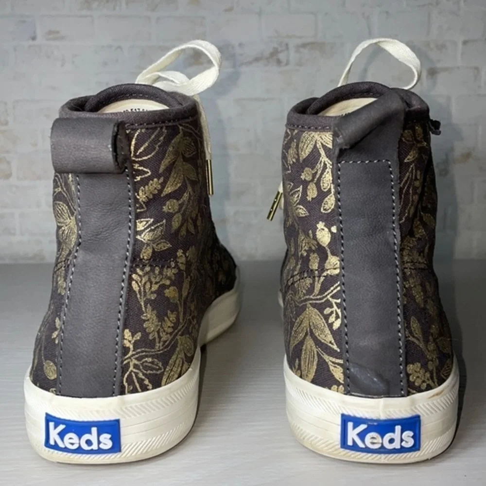 Anthropologie Rifle Paper Keds Queen Anne Floral High Top Sneakers Casual Shoes